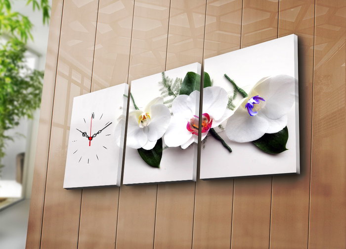 Wallity Reloj de Pared Lienzo Decorativo 3 Piezas 30x40cm, Grosor 3cm, Referencia 3P3040CS-13